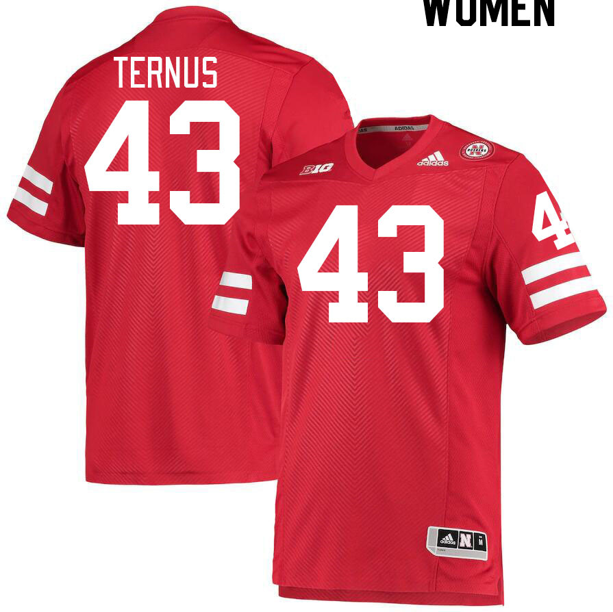 Women #43 Landon Ternus Nebraska Cornhuskers College Football Jerseys Stitched Sale-Red